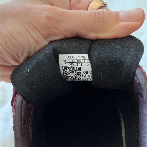 Adidas Gazelle Maroon and White Sneakers - Picture 3 of 5